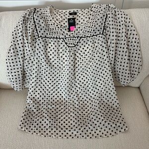 F&F black & white polka dot top adorable NWT sheer ladies top UK 22 US 18